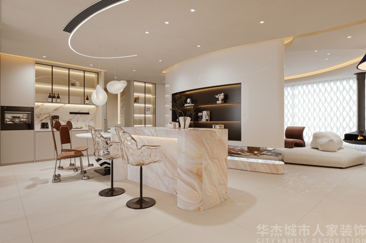 枫林九溪· 270㎡ · 现代极简奶油 - 实景图2